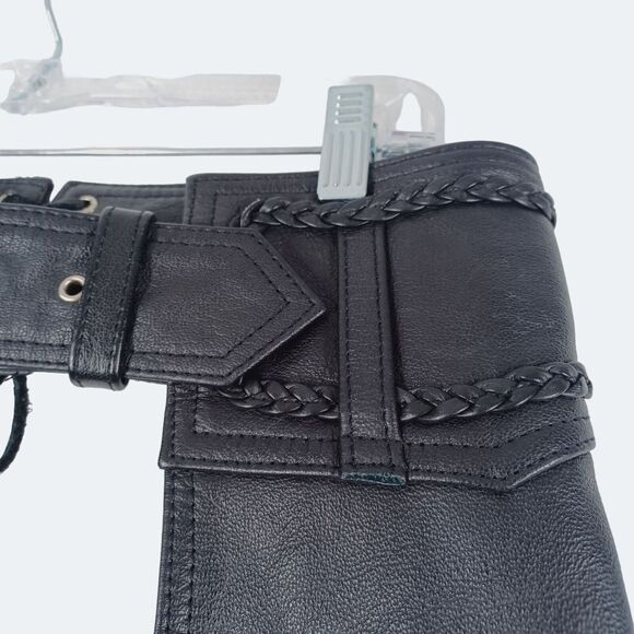 Hudson Biker Braided Leather Chaps Unisex Size Small - Picture 7 of 10